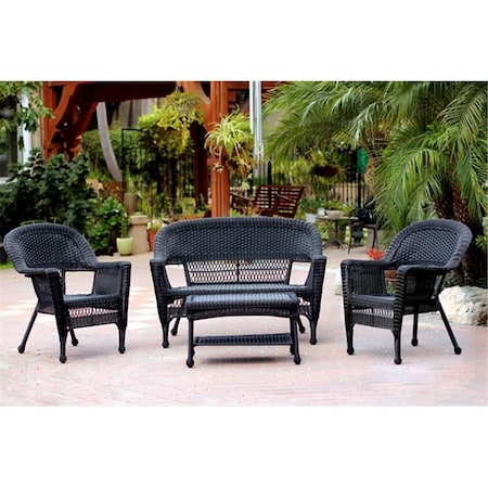 Propation 4 Piece Black Wicker Conversation Set PR330402